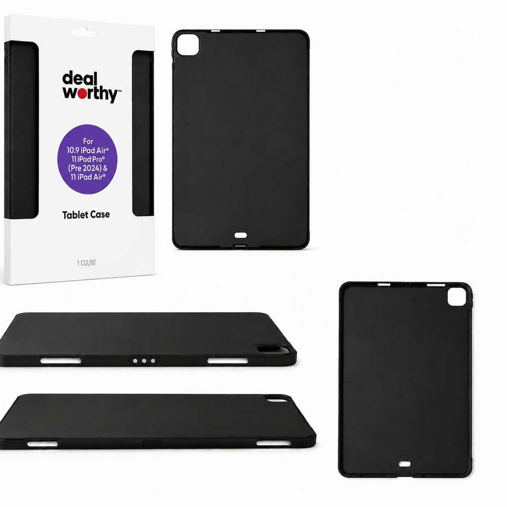 NEW Dealworthy Tablet Case for iPad Air 10.9” & 11” iPad Pro (Pre-2024) Black